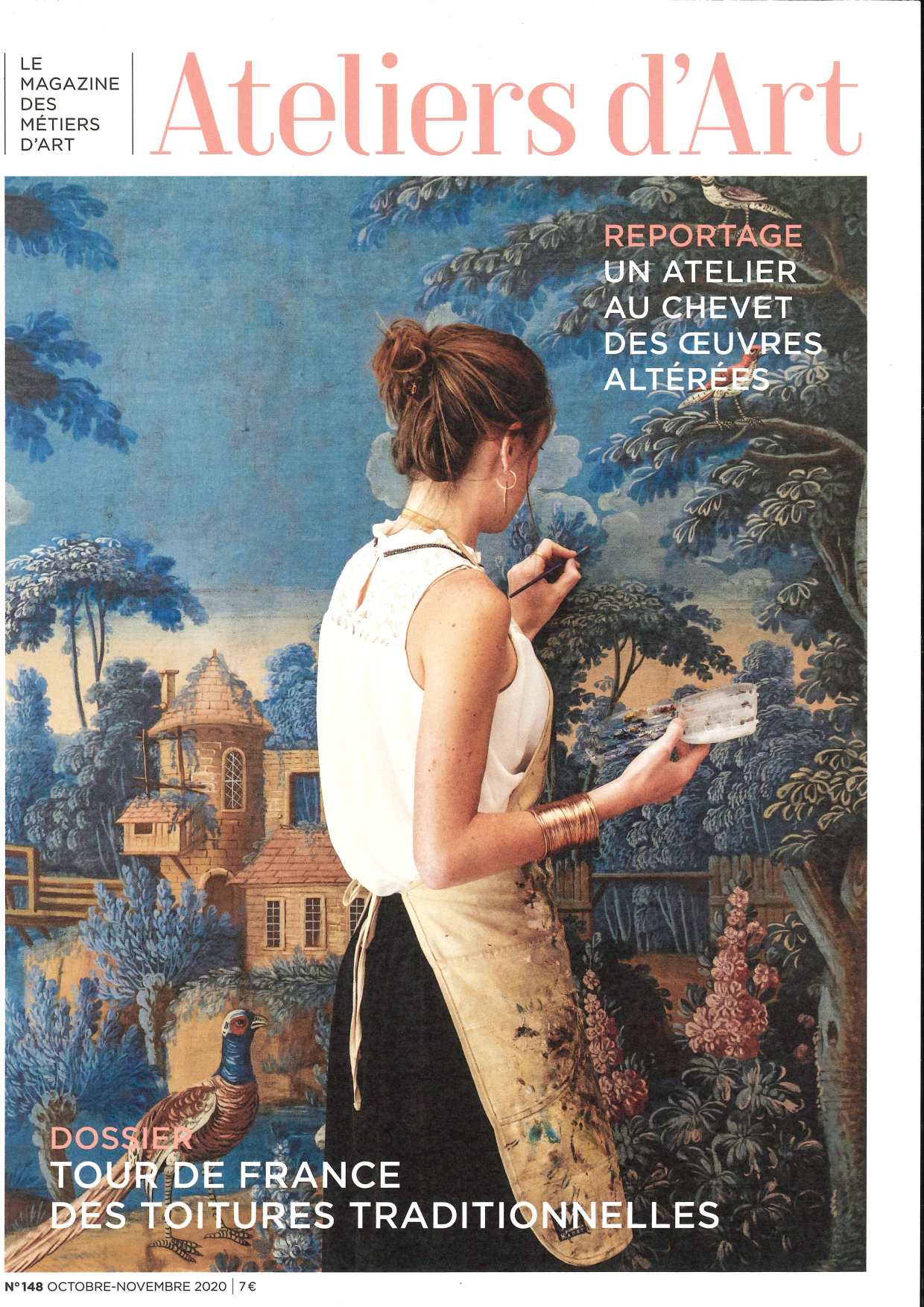 Ateliers d’Art n° 148 — couverture Couverture d’Ateliers d’Art n° 148 annonçant le dossier Tour de France des toitures traditionnelles.