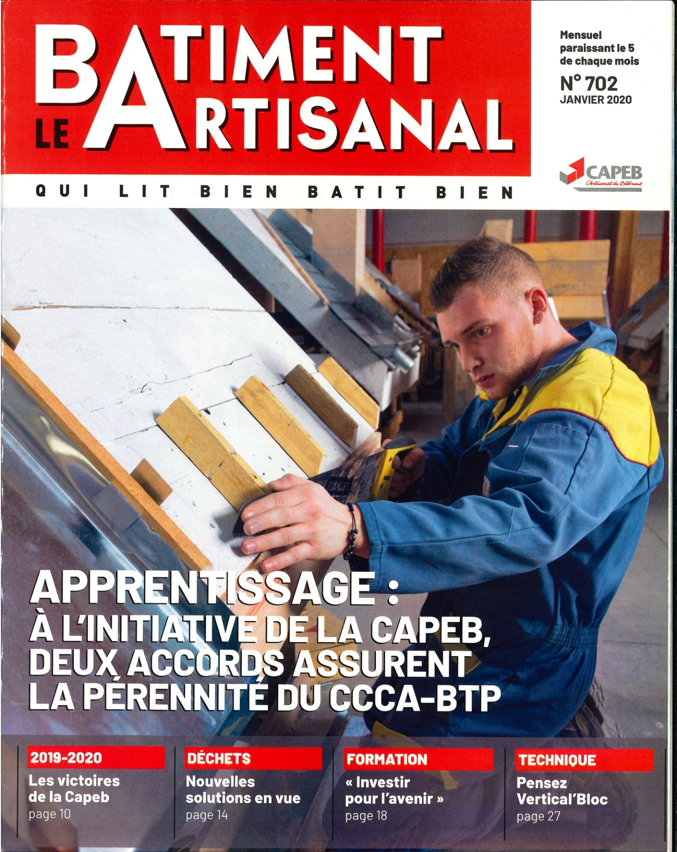 Le Bâtiment Artisanal n° 702 — couverture Couverture du Bâtiment Artisanal n° 702 de janvier 2020.